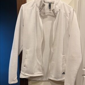 Adidas Women's Ribbed White Bomber Jacket